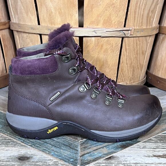 Dansko Chelsey Brown Leather Sheepskin Waterproof Winter Hiking Boot Women EU 37 - Picture 1 of 10
